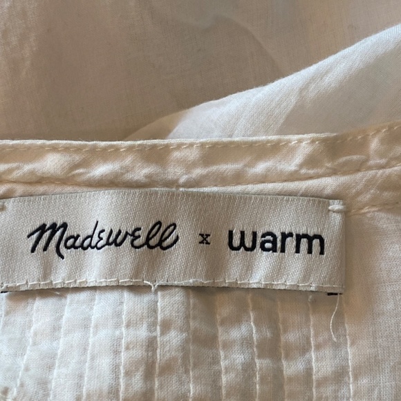 Madewell x Warm Pintuck Tie-Neck Top/White, 33882 - Picture 11 of 14